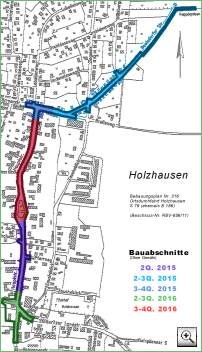 Karte Ortsdurchfahrt Holzhausen der Staatsstraße S78 / ehemals B186 (Beschluss-Nr. RBV-856/11) 