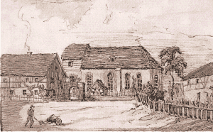 Foto: Die alte Kirche & Schule Holhausen um 1820