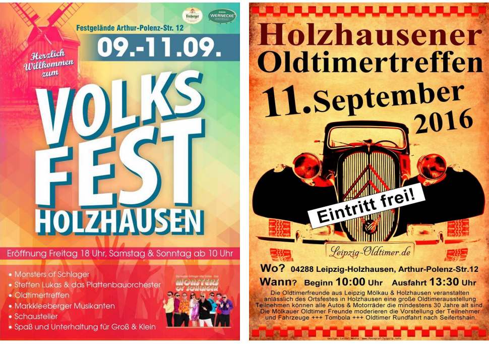 Veranstaltungsplan Volksfest Holzhausen 2016