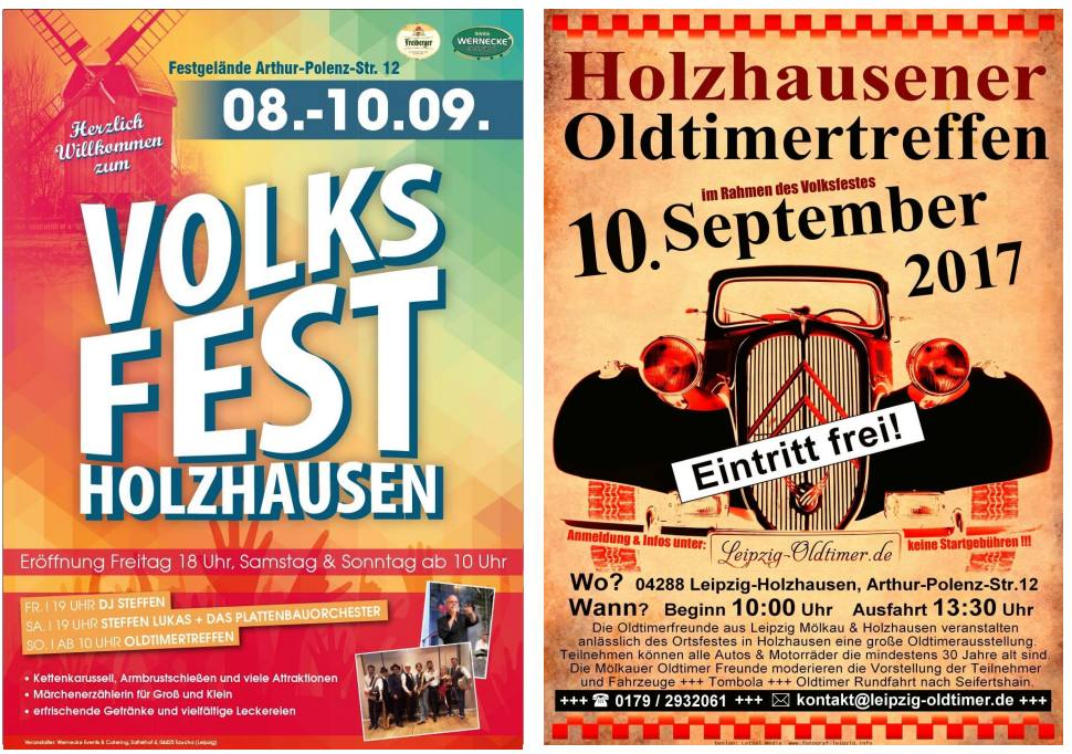 Veranstaltungsplan Volksfest Holzhausen 2017