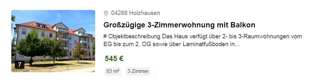 Vermiete grozgige 2,5 Zimmerwohnung 83qm mit Balkon in einem modernen Mehrfamilienhaus - Region Leipzig - Ort 04288 Holzhausen / Krrnerstrae