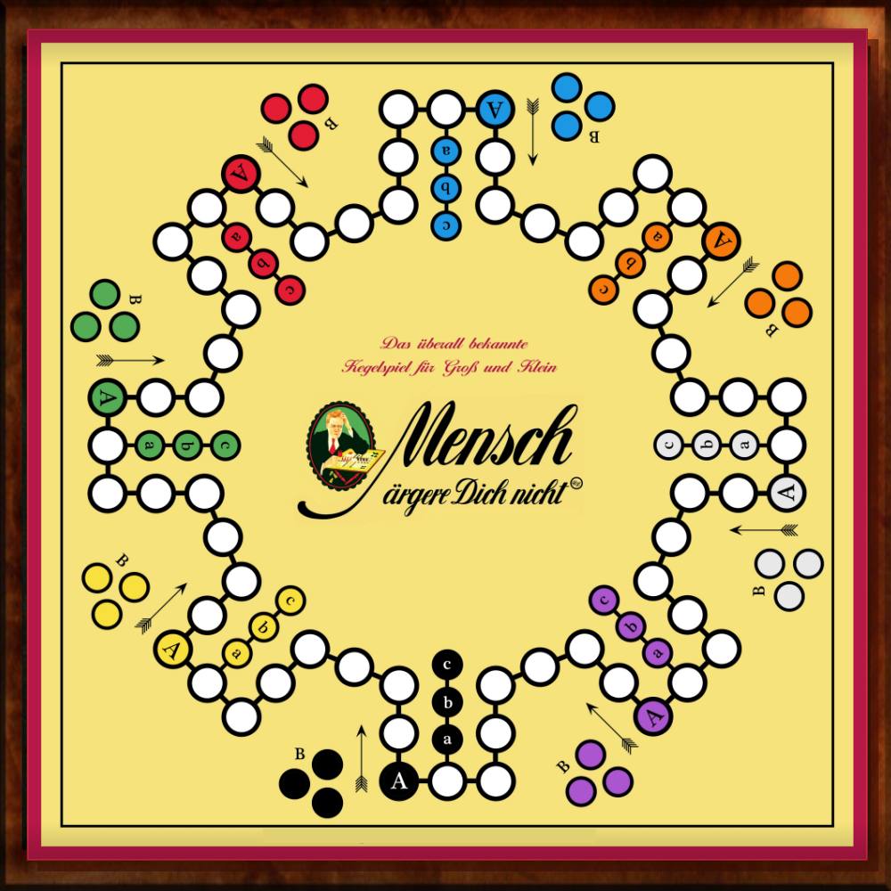 Kegelspiel - Mensch ärgere dich nicht mit Special Spielbrett für 8 Personen