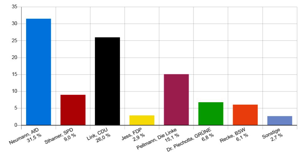 Wahlergebnis Bundestagswahl 2025 Leipzig Holzhausen Erststimmen