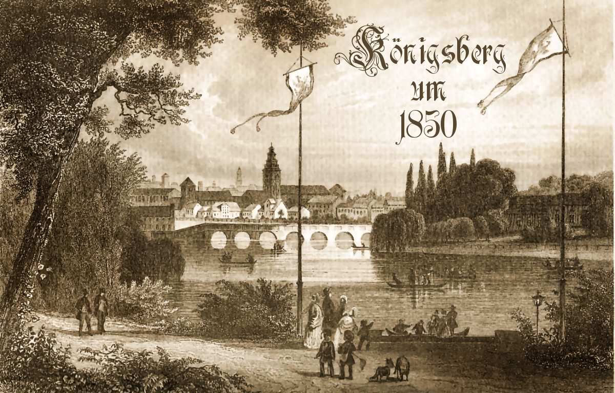 Historische Stadtansicht von Königsberg um 1850